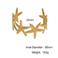 18k gold plated starfish open bangle bracelet with measurements and product weight info - Gold