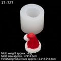 3D Christmas hat silicone mold for DIY candles with realistic knitted texture details - Style 1 / Clear