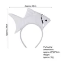Sparkly white goldfish headband with silver sequins for animal themed stage performances - 3D White Goldfish
