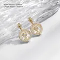 Orecchini cammeo vintage placcati oro 18 carati con zirconi bianchi, misura 17x26 mm - Ciondolo Ritratto Vintage con Zirconi 17x26mm Placcato Oro 18K