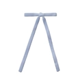 Close-up of a light blue satin long ribbon bow hair clip with a smooth glossy texture - Light Blue Satin Bow (05#)