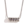 Collar de cadena de serpiente en acero inoxidable plateado con colgante cilíndrico espiral - Collar con colgante de resorte en espiral (N3290) / Color Acero