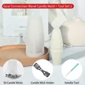 DIY Kerzenherstellungs-Set mit Silikonform, Dochten, Halter und Nadelwerkzeug - Zahnrad-Verbindungsstangenform + Werkzeugset 1
