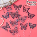 12-piece pack of iridescent black butterfly cake toppers in 4.5cm and 5cm sizes - PVC Butterfly AB Style (12 Pcs) / Iridescent Black