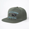 Retro army green flat brim whiskey ranch embroidery adjustable cotton baseball cap - Adjustable / Dark Gray
