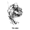 Waterproof temporary tattoo TH-464 featuring a black and white ancient Chinese warrior - Th-464 / 210*148mm