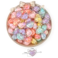 17mm heart-shaped acrylic beads with AB iridescent finish in macaron colors - Iridescent Heart Beads 17x13mm (20pcs)