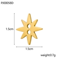 Detail view of a 1.5cm golden star-shaped metal pendant charm for jewelry making - Octagonal Star-Gold