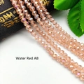 Faceted light pink AB crystal beads for DIY jewelry with rainbow electroplated finish - Size 1 (Approx 2mm) / Water Red AB Color