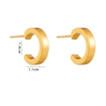 Pendientes de titanio en forma de C dorados mate de estilo geométrico minimalista, 1,4 cm - Acero de Titanio Tipo A (Forma C 1,4x1,1 cm)