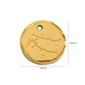 Ciondolo zodiacale da 10mm in acciaio al titanio placcato oro 14k con stella polare incisa - Gemelli