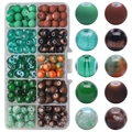 DIY bead kit with 10 compartment box featuring gradient glass beads in various earthy colors - Mixed 11 Chocolate Tea approx 200pcs