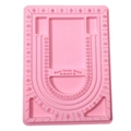 Pink flocked bead design board with measurement scales for necklace and bracelet making - Flocked Plastic / Pink Bead Design Board (33x24cm)