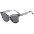 Occhiali da sole cat-eye oversize con montatura grigia trasparente e lenti scure da donna - C04 Grigio Trasparente