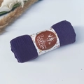Pleated bubble shawl in deep purple wrinkle cotton with decorative paper band wrap - Style #57