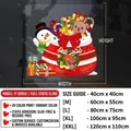 Detailed size chart for Christmas static window stickers with width and height specifications - Gift Bag P-SD059