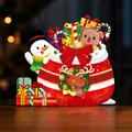 Tabella taglie dettagliata per adesivi natalizi con specifiche di larghezza e altezza - Sacchetto Regalo P-SD059