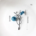 Blue and silver glitter Christmas picks with foam balls for DIY holiday wreath decor - Blue