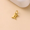 Minimalist gold Gemini zodiac pendant made of polished stainless steel for DIY jewelry - Gemini / Gold