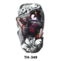 TH-349 waterproof tattoo sticker featuring a Japanese geisha with katana in black and red - Th-349 / 210*148mm