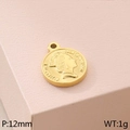 12mm gold stainless steel Elizabeth II coin pendant charm for DIY jewelry, weight 1g - 12mm Queen Coin (KLJ4898-Z)