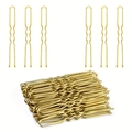 Gouden U-vormige metalen haarspeldenset voor bruidskapsels en elegante haarknotjes - 5CM (50 Stuks) / Goud
