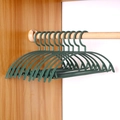 Set of 10 dark green non-slip plastic hangers with semi-circular wide shoulder design - Semicircle Blue