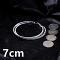 Extra large silver crystal hoop earrings with rhinestones 7cm diameter variant - Silver 7cm