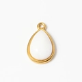 Water drop pearly white natural stone pendant with gold stainless steel frame for jewelry - Large / 7# White