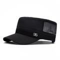 Men's black mesh cadet cap with breathable side panels and metal number 95 detail - Black