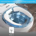 Blue sitz bath with padded seat for maternity postpartum care on toilet bowl - Transparent Blue (Cushion + Hook)