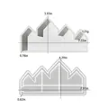 Dimensions détaillées du moule en silicone pour 4 maisons et taille de l'ornement fini - D5961-2 Moule en silicone pour base de maison à quatre cavités