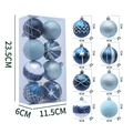 Set di 8 palline di Natale blu con finiture glitterate e opache in una confezione regalo - Blu Notte