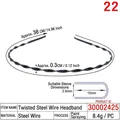 Black twisted metal headband with specifications and dimensions on a white background - Twisted Style Steel Wire