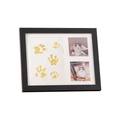 DIY black pet paw print photo frame with golden imprint and triple window display - 8-Color Paint Set + 2 Bags Inkpad / Black