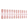 Pink French square press-on nails with 3D butterfly, glitter accents and rhinestones - Pink Gradient Butterfly Heart Style (Strip)(E-94-38)