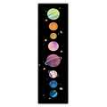 Detailed vertical wall art featuring colorful planetary illustrations on a black starry sky - Style 25 / 40x150cm