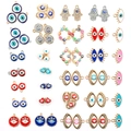 Colorful Evil Eye and Hamsa Hand alloy charms for DIY jewelry making and craft projects - 30pcs Mixed Styles Colorful Evil Eye Pendants