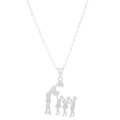 Steel Color Mother and Three Children Silhouette Style