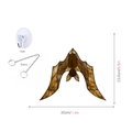 Detail of amber bat acrylic hanging decor with suction hook and metal chains - Brown Bat (Large)