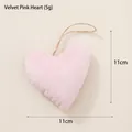 Cuore di velluto rosa con corda di juta e dettaglio dimensione 11cm decorativo - Velluto Rosa Cuore / Rosa
