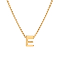 Gold-plated stainless steel rope chain necklace featuring a minimalist letter E pendant - Letter E