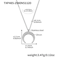 Collana con pendente a mezzaluna in acciaio inossidabile e cristalli di zircone - Lunghezza della catena circa 41+5cm / Collana d'Argento (41+5cm)