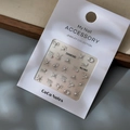 Detail of 3D zodiac nail art stickers with silver metal frames and pearls on white card - MJ-069 Pearl Style Gold Stamping / Gold