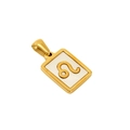 18k gold plated stainless steel necklace with white shell Leo constellation pendant - Leo