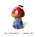 Handcrafted chakra crystal mushroom pendant with 7-layer gemstone and metal clasp - Large Mushroom Pendant