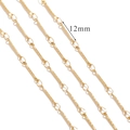 18K gold plated stainless steel S-link chain featuring 12mm tubular metal bars - G6-12mm Texture Bar