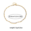 Gedraaide schakelketting met afmetingen 39+6cm en gewicht 7,3g op witte basis - Goud Zilver Tweekleurige Dubbellaagse Ketting
