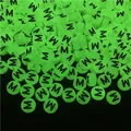 Luminous acrylic flat round alphabet beads with letter M for DIY jewelry making - Letter M (100Pcs/Pack)