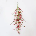 60cm Valentines heart and floral swag with pink hearts and red flowers for wall decor - 60cm Style (FG251015)